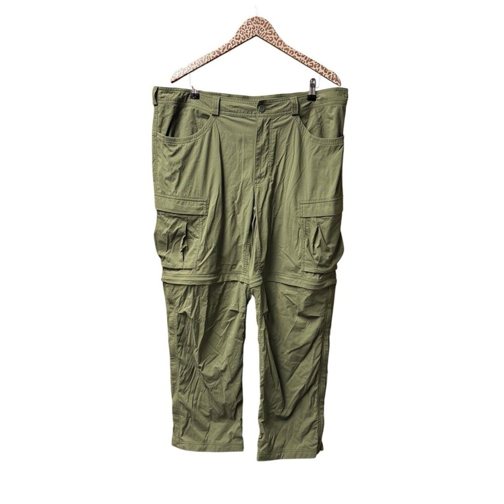 REI Co-Op Zip-Off Hiking Pants Convertible Cargo Utility Mens Dark Green 42Wx30L
